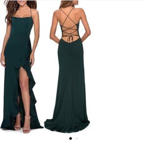 La femme size 0 emerald green formal dress